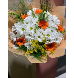 Papatya ve Renkli Gerbera Buketi